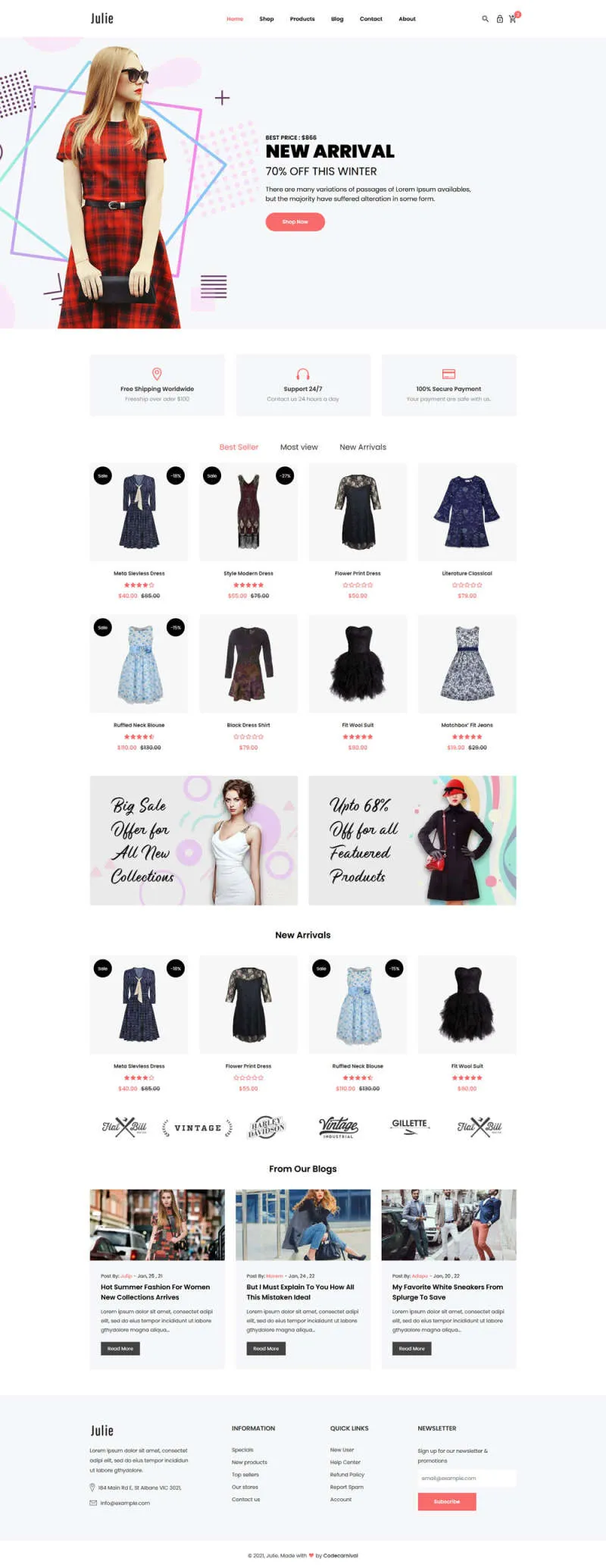 女装服饰服装设计定制电商bootstrap网站模板-创享库